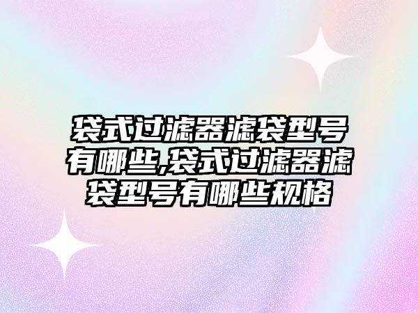 袋式過(guò)濾器濾袋型號(hào)有哪些,袋式過(guò)濾器濾袋型號(hào)有哪些規(guī)格